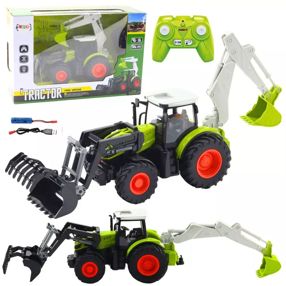 1:24 Scale 6-Channel RC Farm Truck Set – Tractor, Loader & Wagon | Durable & Realistic Play