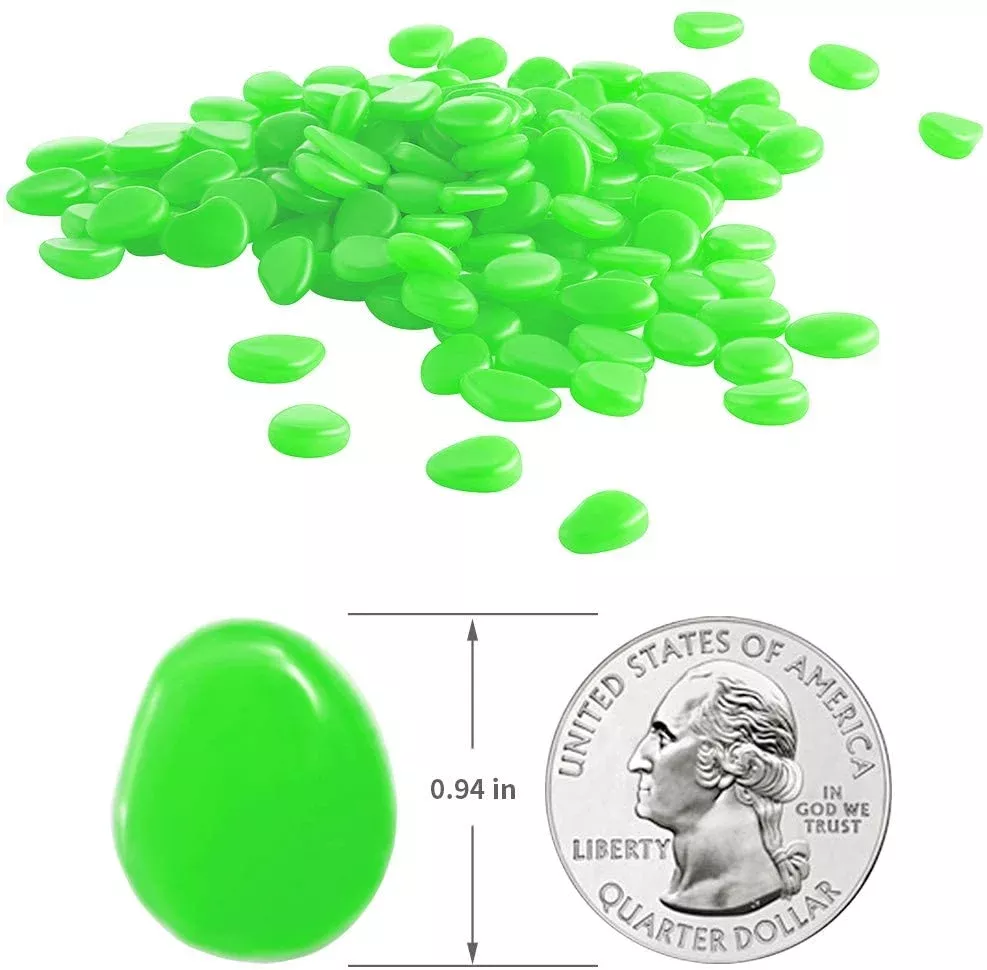 100 Pack Glow in the Dark Pebbles – Luminous Garden Stones for Pathways, Landscaping & Décor