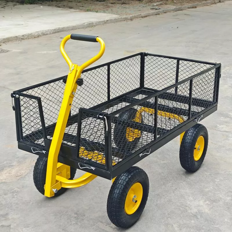 1100 lbs Capacity Garden Cart with Steel Mesh Sides & 15" Pneumatic Tires – GC1380