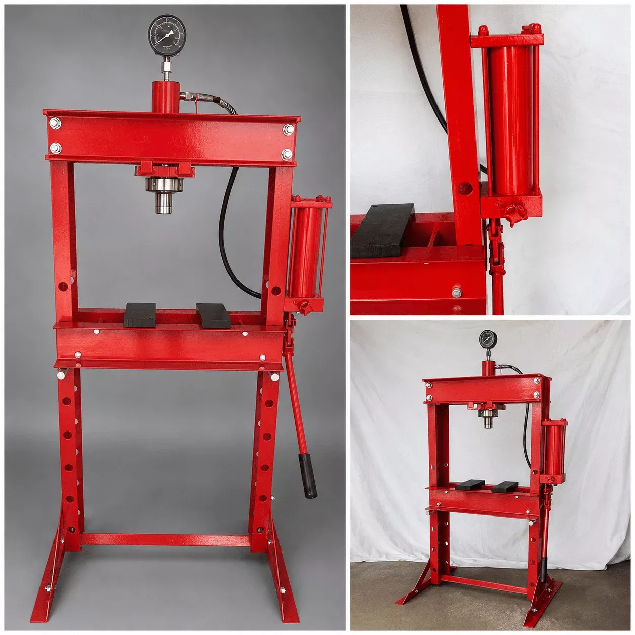 12 & 20 Ton Hydraulic Shop Press – Heavy-Duty Press with Gauge for Automotive & Metal Work