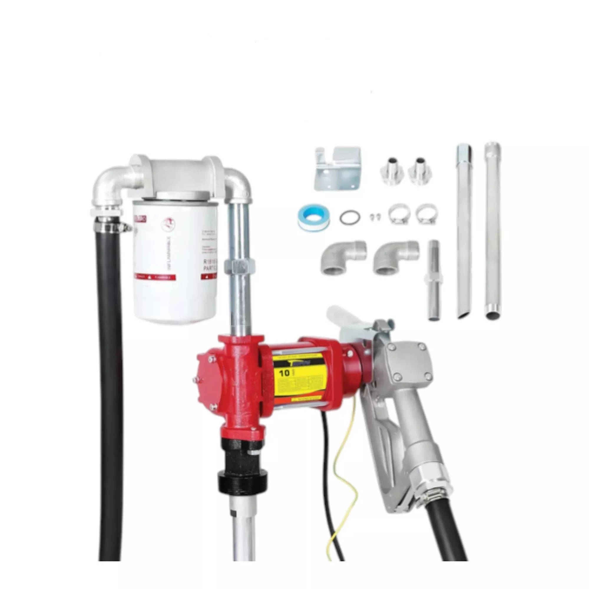 12V 10 GPM Fuel Transfer Pump with Built-In Filter – Gas & Diesel Compatible (SKU: 512510)
