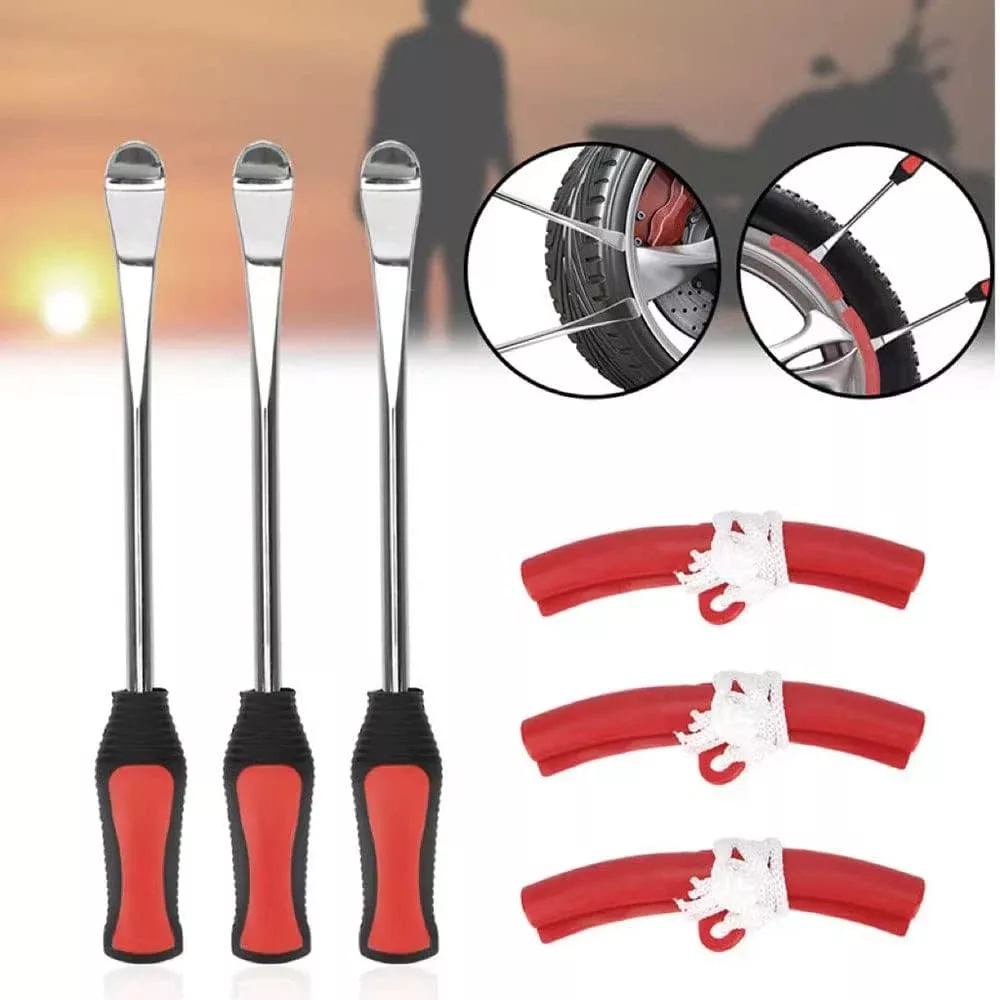 13 PCS Motorcycle & Bike Tire Changing Tool Kit – Chrome Tire Spoon Set S1157