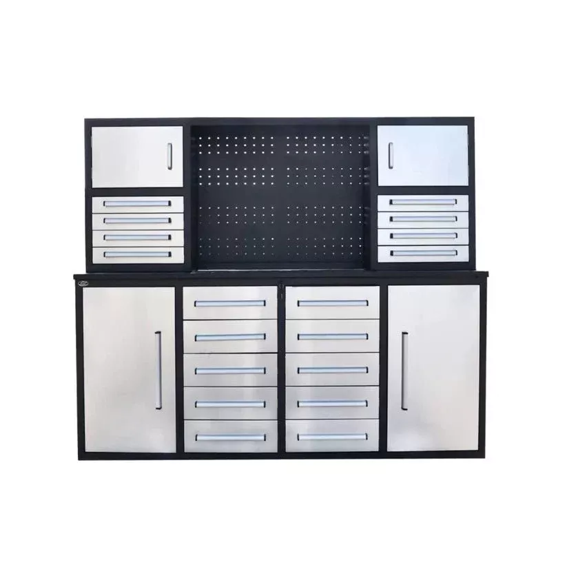 18-Drawer 7 FT Workbench with Tool Cabinets – Heavy-Duty Steel Construction