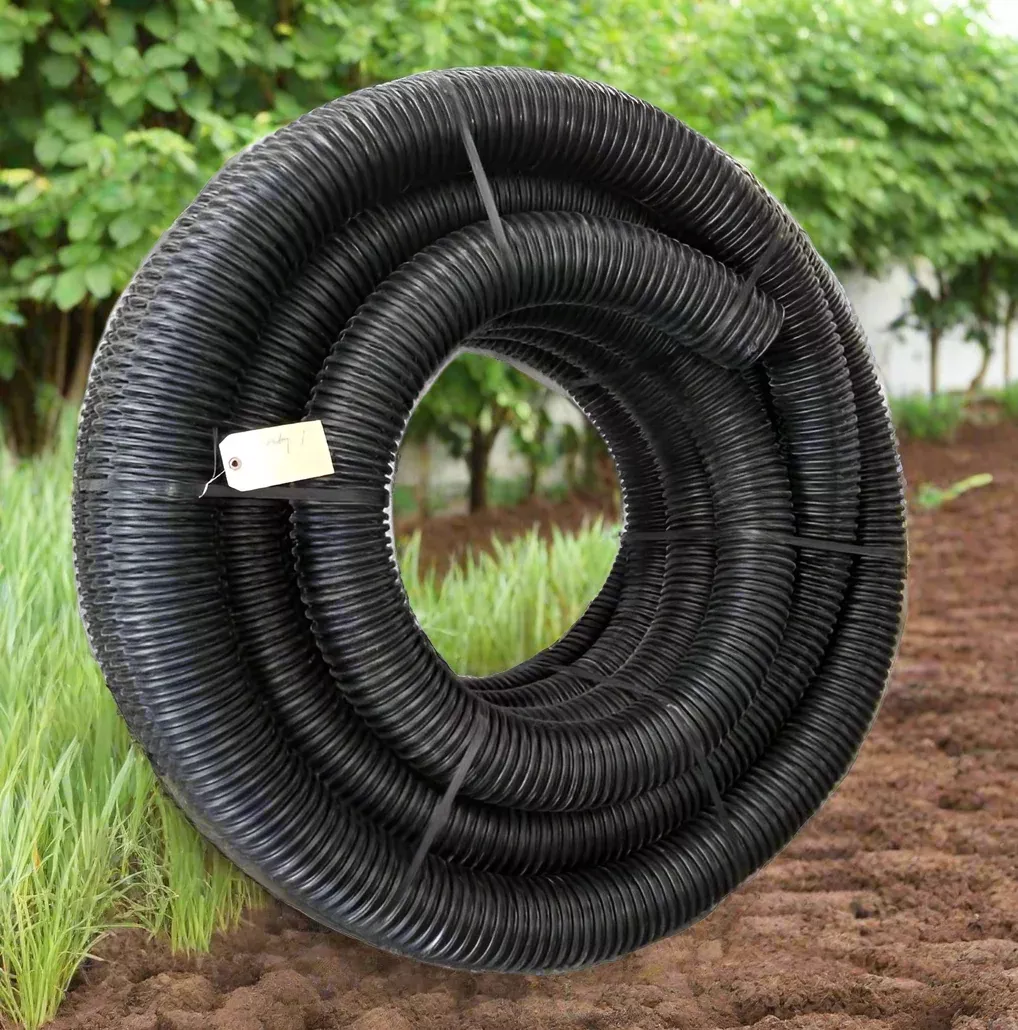 4" x 100 FT Solid Drain Pipe with Perforated Sock – Flexible Landscaping Drainage Solution