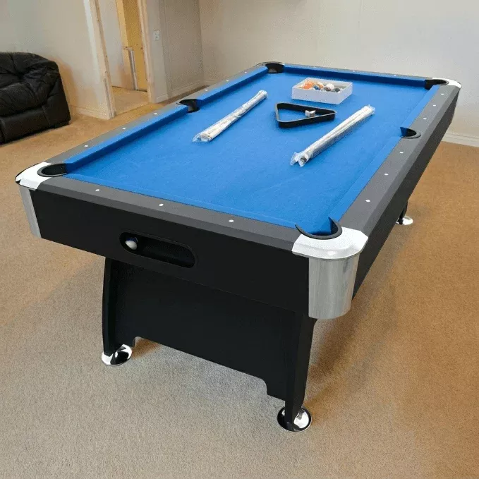 7FT & 8 FT Indoor Full-Size Pool Table – Ball Return & Blue/Green Felt Options