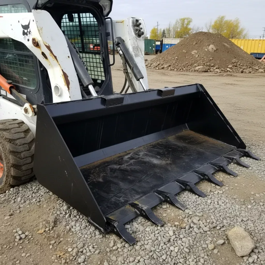 80" & 84" Skid Steer Buckets with Teeth – Heavy-Duty Digging & Material Handling Attachments
