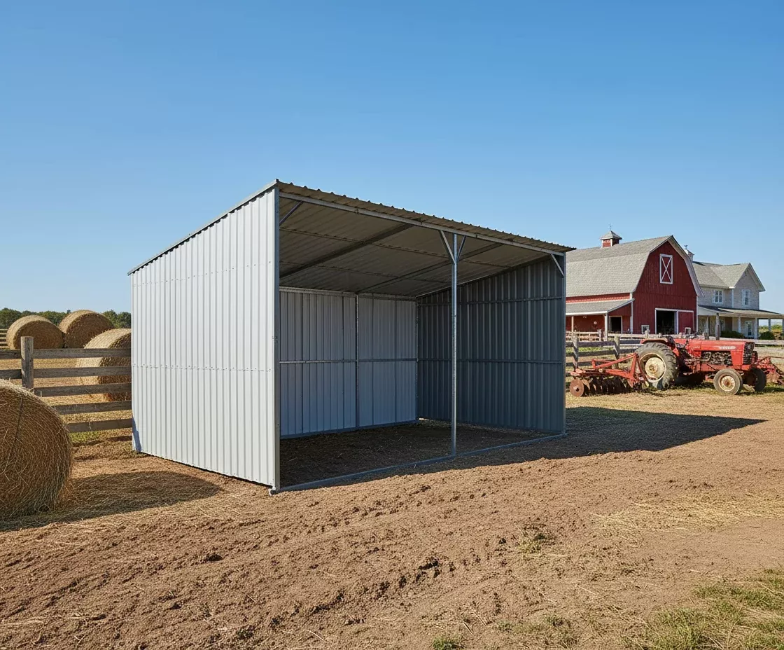 Animal Metal Shed Series – Bolt-Together Building Galvanized Steel Livestock Shelters 12×20, 12×30 & 24×8 FT
