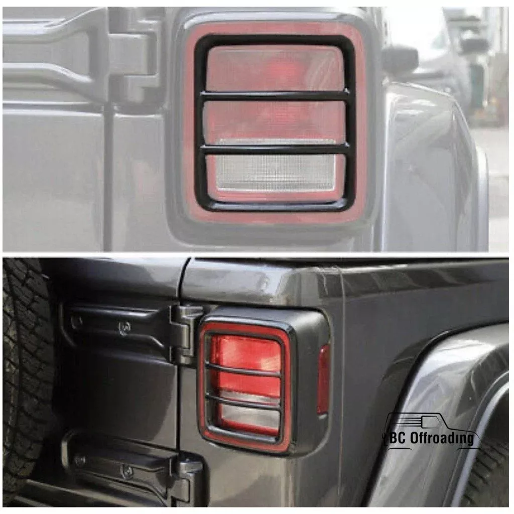 BC Offroading Jeep Wrangler JL Sport Black rear Tail Light Guard 2pcs (2018-2025)
