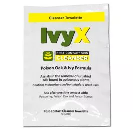 Coretex 84644 Ivy X Post-Contact Poison Oak & Ivy Cleanser Towelette Foil Pack Single Dose Bulk Case