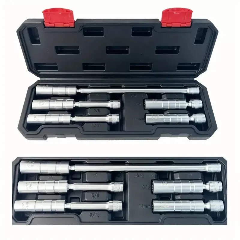 CR-V 5pcs Magnetic Swivel Spark Plug Socket Set – 14mm & 5/8" Deep Reach with Storage Case MSSP05
