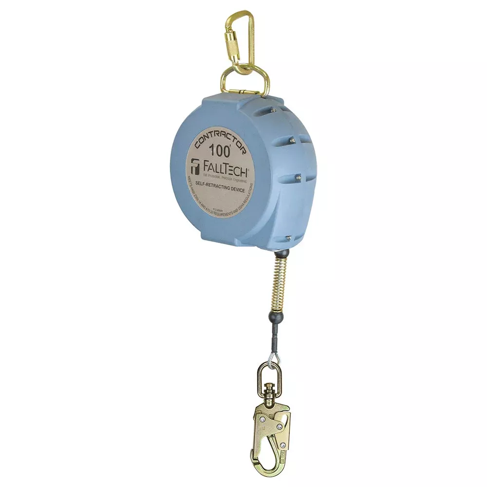 FallTech Contractor Steel Cable Retractable Lifeline - 100 ft.