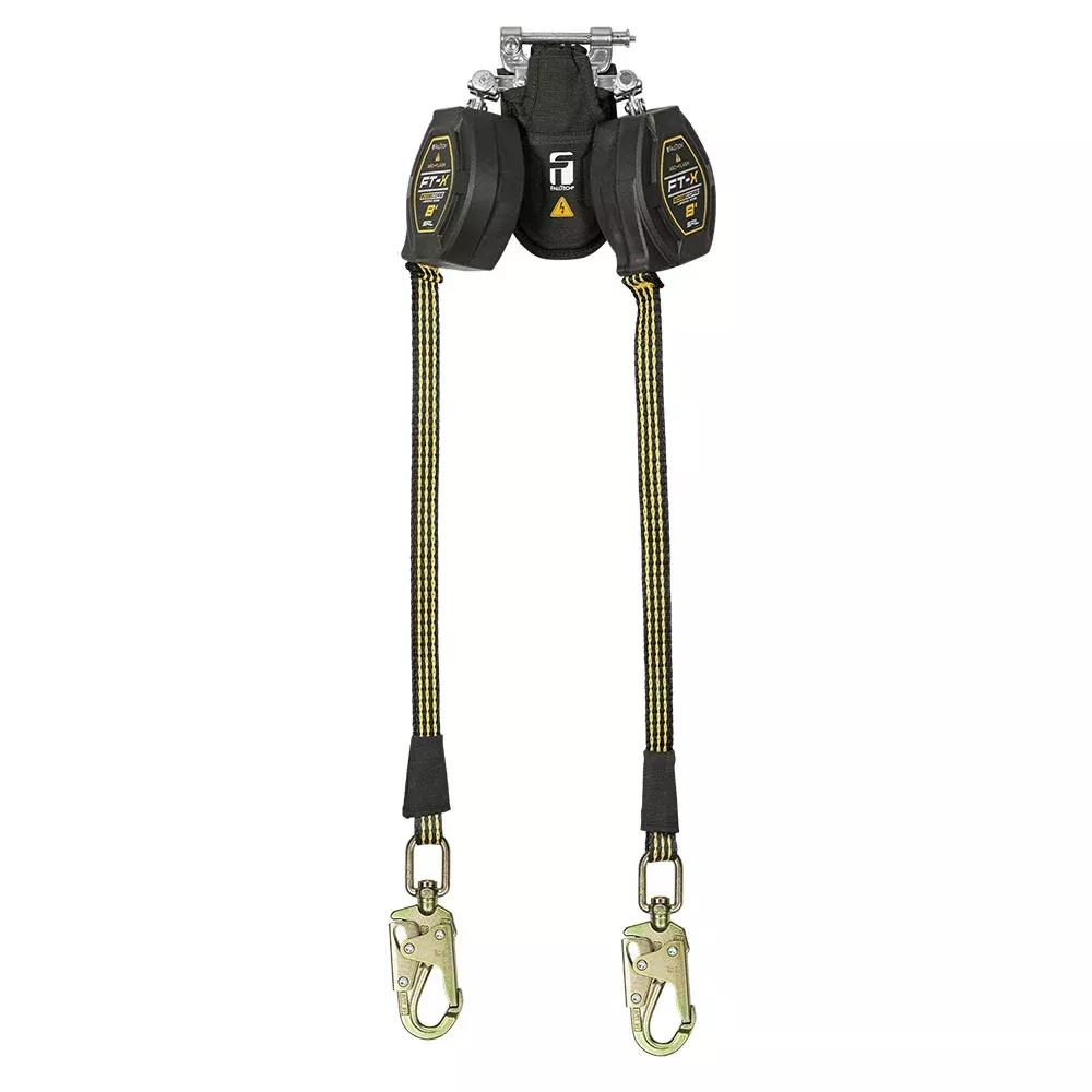 FallTech FT-X EdgeCore Arc Flash Leading Edge Twin Leg SRL w/ Swivel Snap Hooks - 8 ft.
