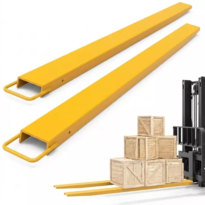 Forklift & Skid Steer Fork Extensions – Heavy-Duty Steel Slip-On Attachments for 4" & 5" Forks