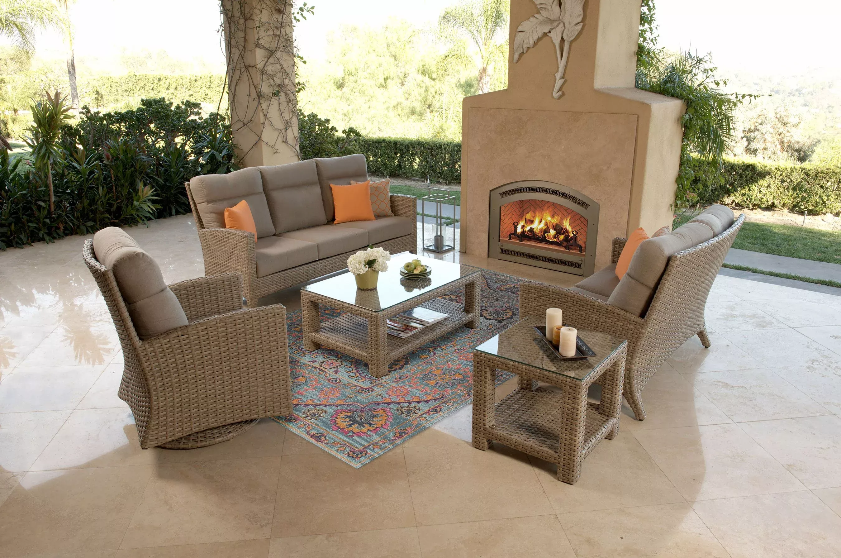 Grand Stafford Wicker Sectional Seating