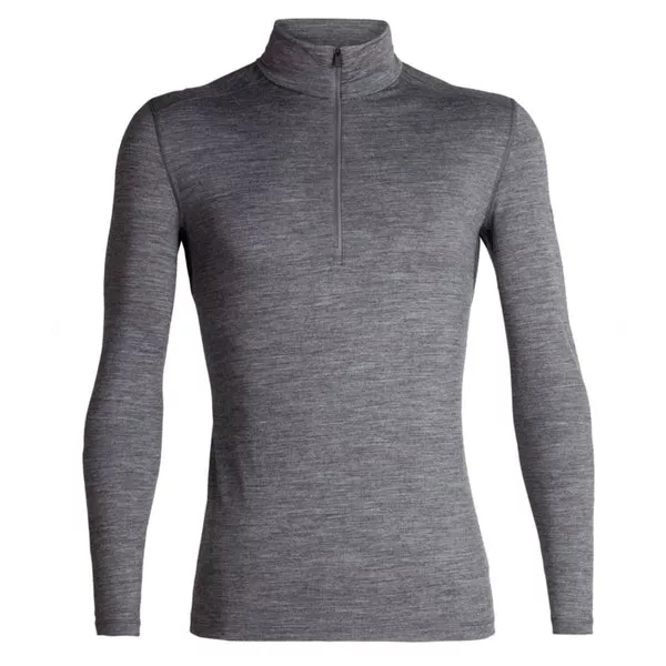 Icebreaker Men's Merino 200 Oasis Long Sleeve Half Zip Thermal Top - Gritstone Heather