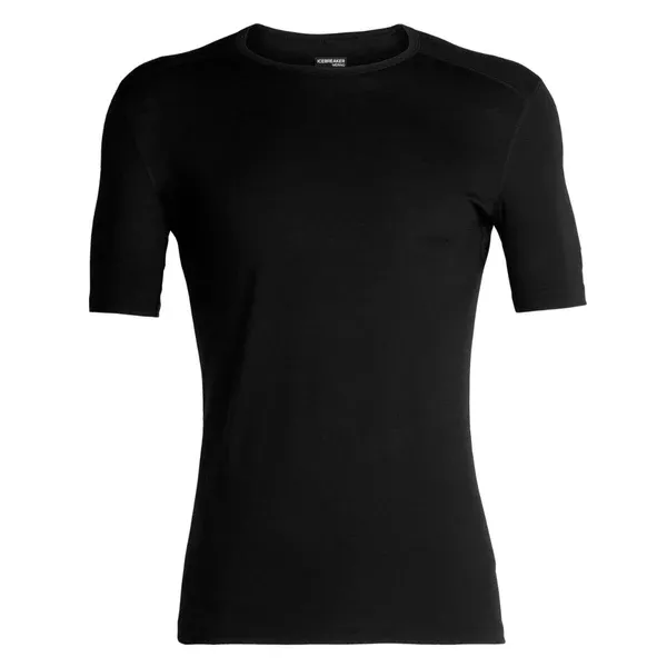 Icebreaker Men's Merino 200 Oasis Short Sleeve Crewe Thermal Top - Black