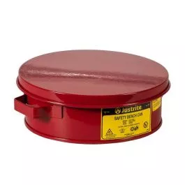 Justrite 10295 Steel Bench Can, with Perforated Dasher Plate, Red-2 Quart