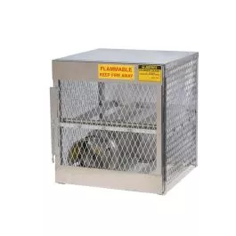 Justrite 23001 4 Horizontal 20 to 33 Lb. LPG Cylinder Capacity, Gas Cylinder Cabinet Locker, Aluminum