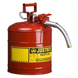 Justrite 5 Gallon 1in Metal Hose Type II Steel Safety Can with AccuFlow
