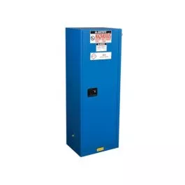Justrite 862228 22 Gallon, 3 Shelf, 1 Door, Self Close, Hazardous Material Cabinet, Sure-Grip EX Slimline, Royal Blue