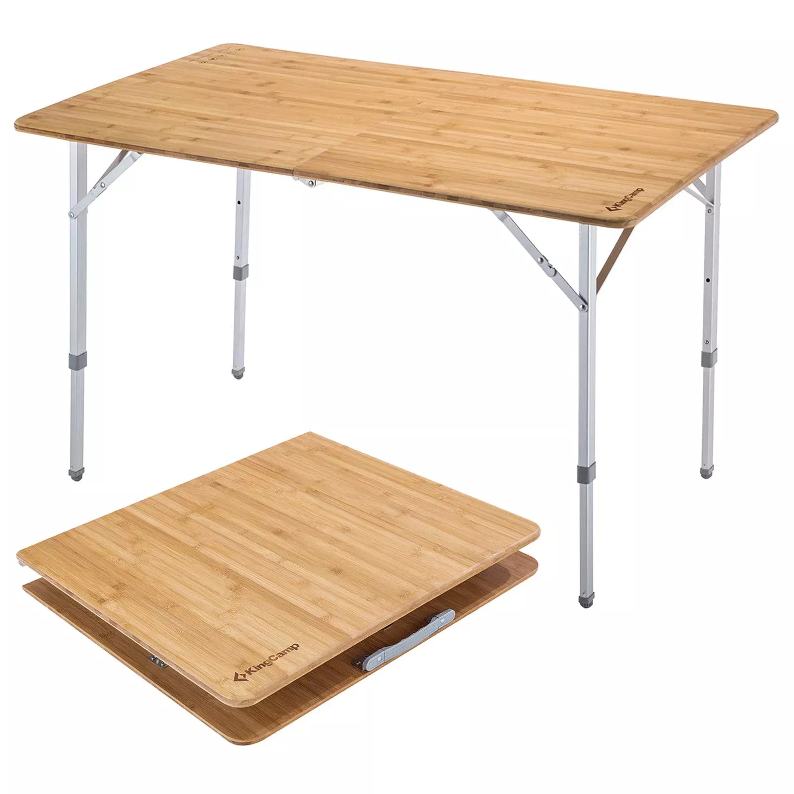 KingCamp 2-Folded 6 People Bamboo Folding Table (47x27)