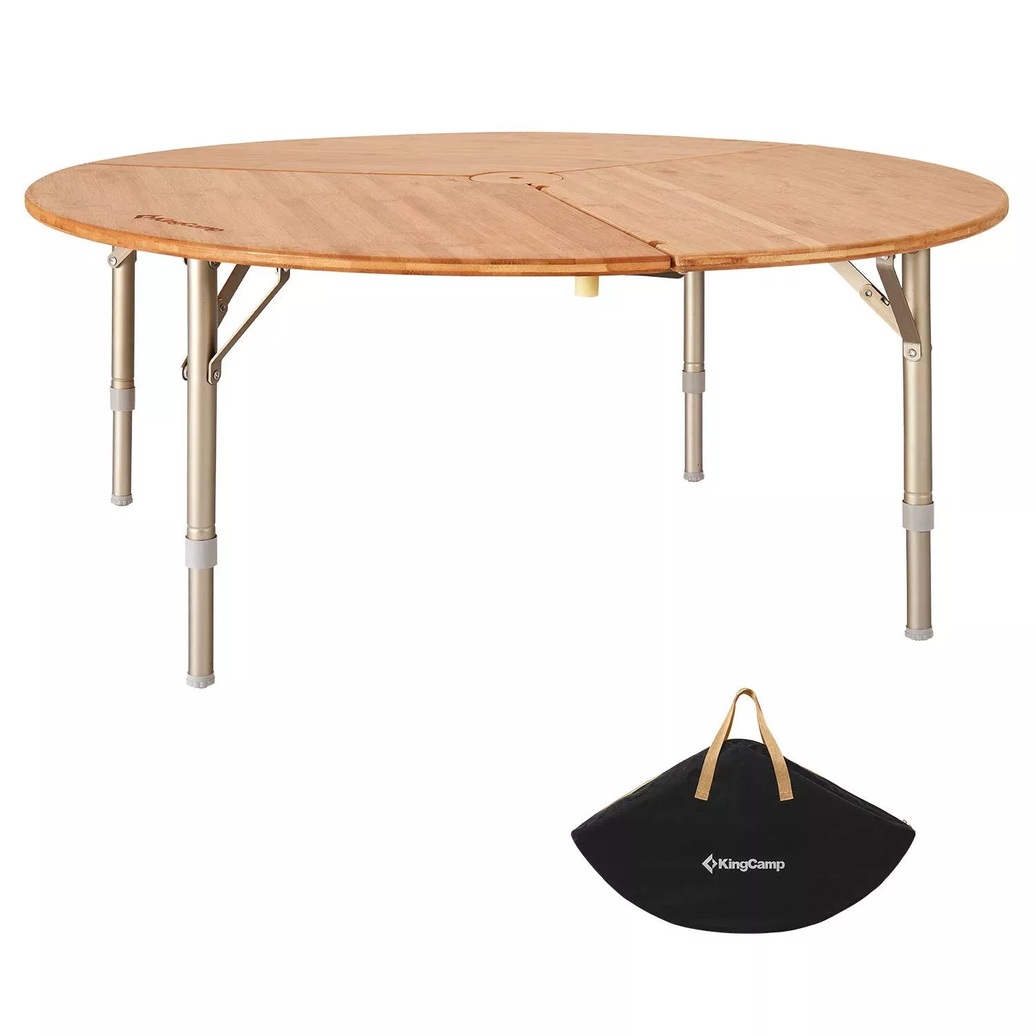 KingCamp Bamboo Round Folding Table