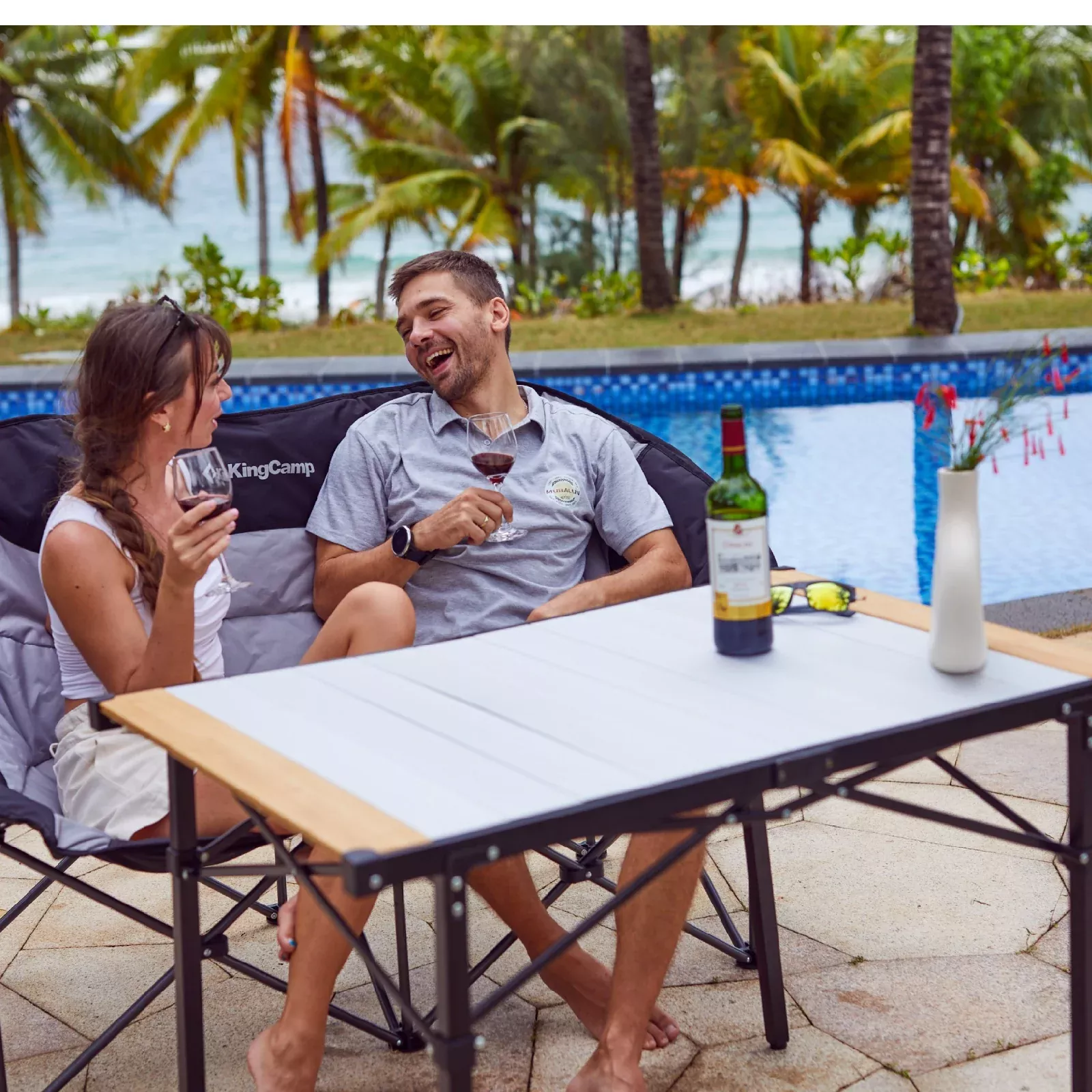 KingCamp Outdoor Furniture Bundle with Table and Loveseat