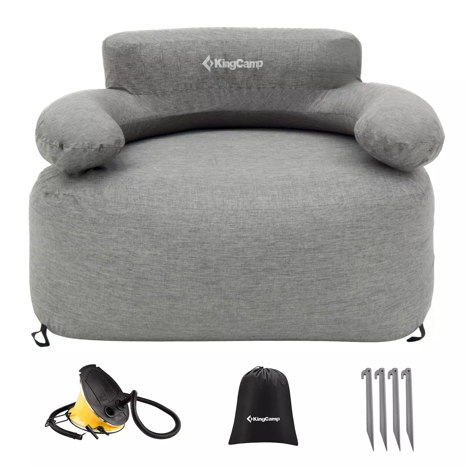KingCamp Premium Single Inflatable Sofa Set/ Grey
