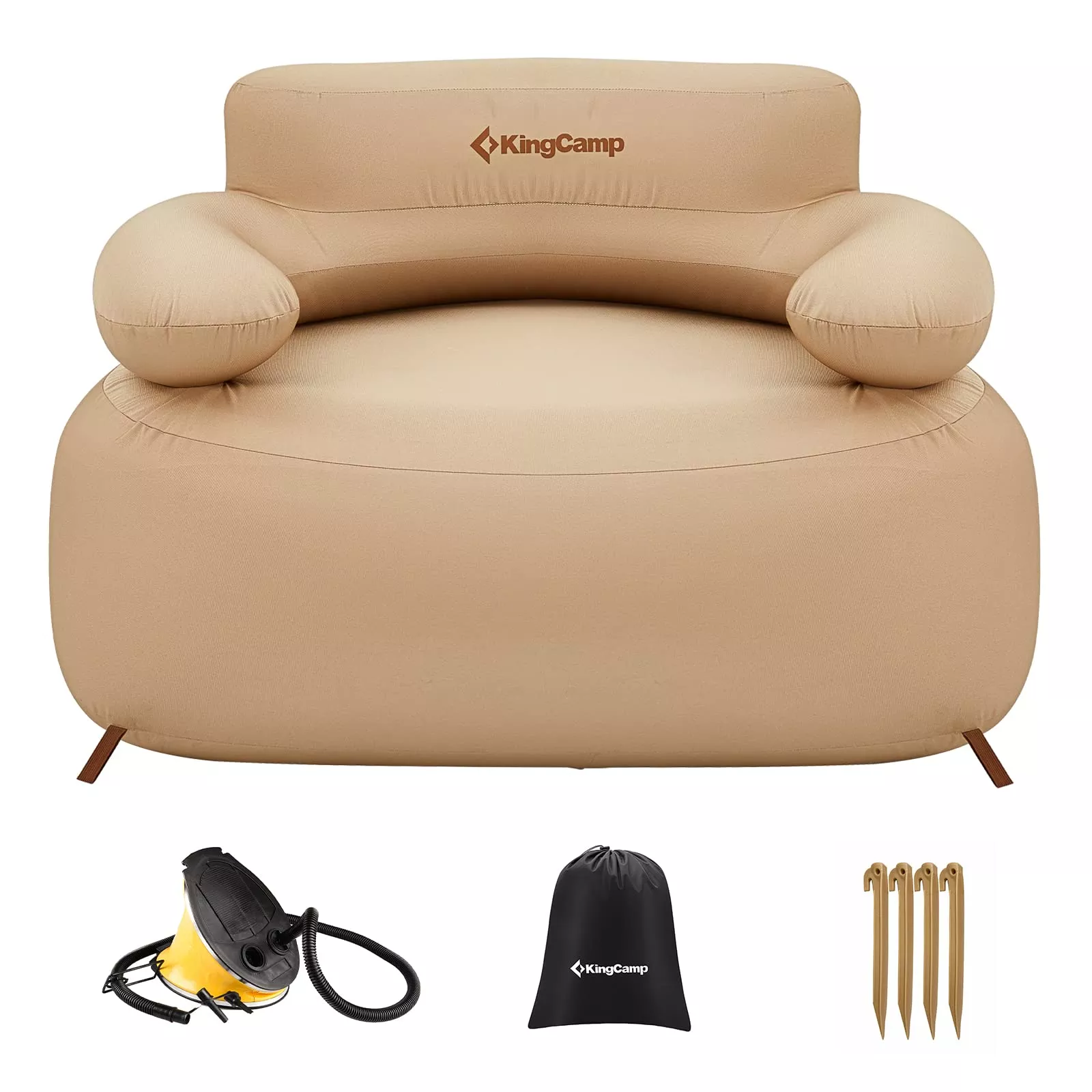 KingCamp Premium Single Inflatable Sofa Set/ Khaki