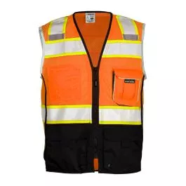 Kishigo 1516 Hi-Vis Orange Class 2 Premium Series Black Bottom Safety Vest