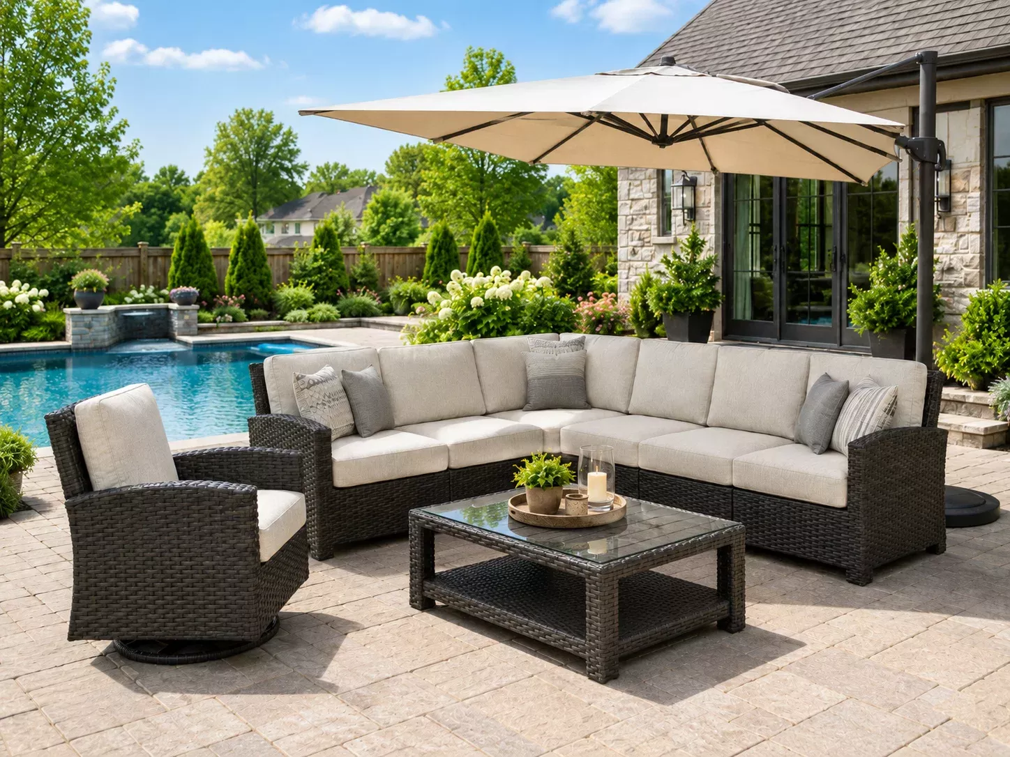 Lakeside Wicker Sectional Seating