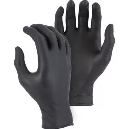 Majestic 3273BK Black Disposable 4 MIL PF Nitrile Gloves