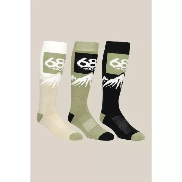 Mens Snow Caps Sock 3-Pack