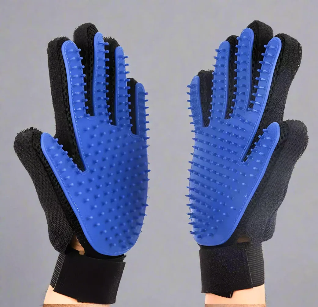 New Pet Grooming Gloves for Dogs & Cats – Hair Removal, Deshedding & Massage Mitts PG007